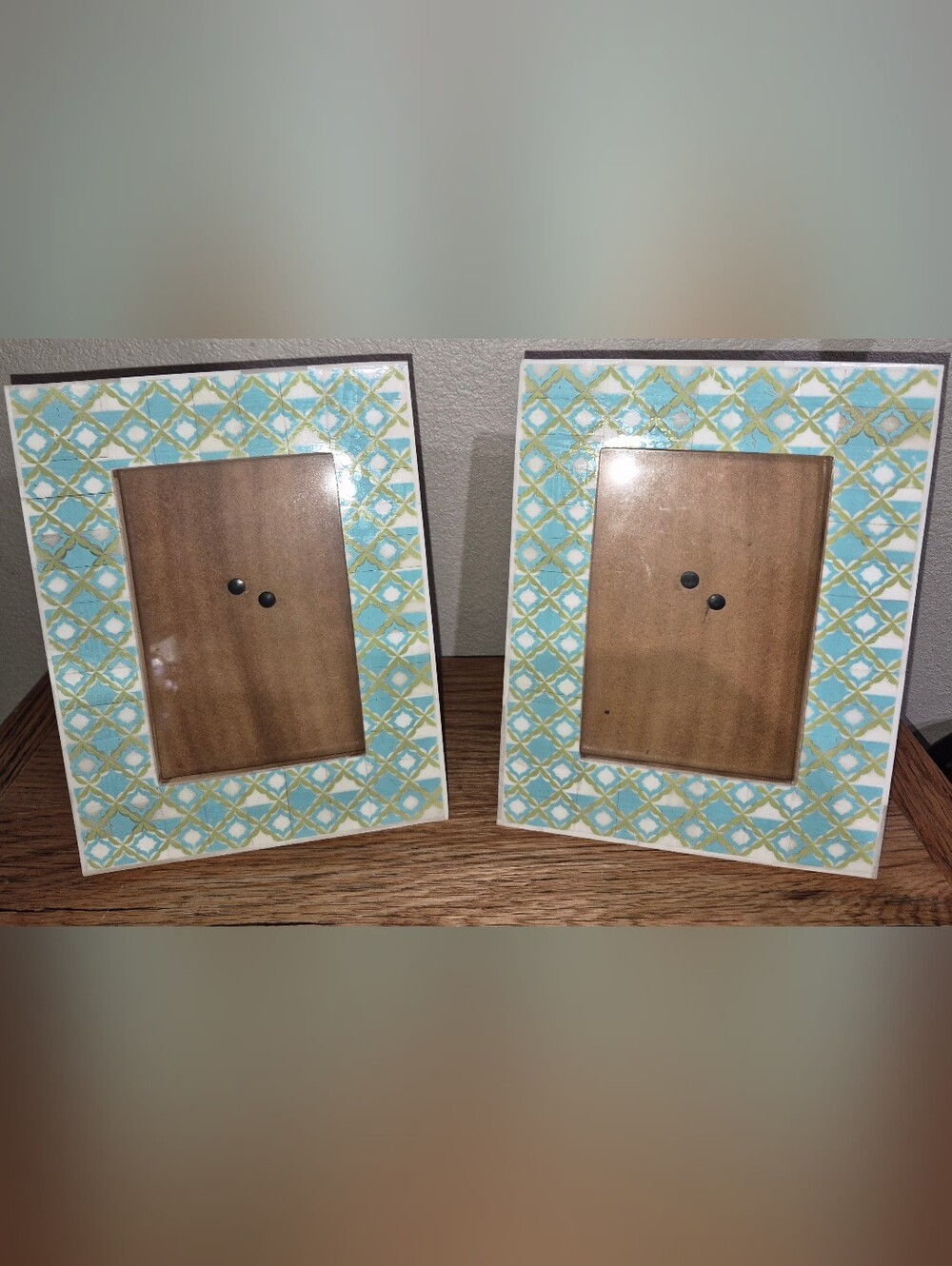 2 Watercolors Crosses Photo Frames, By Two's Company